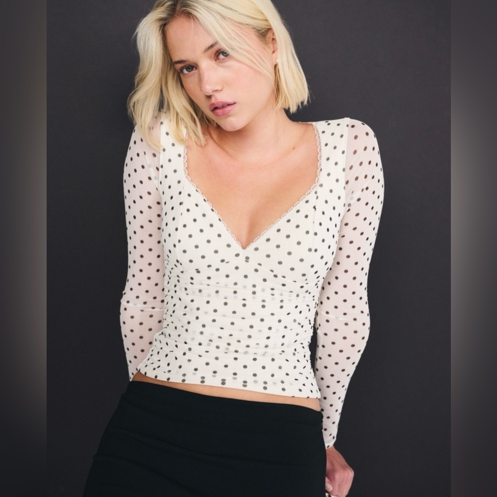 NWT Abercrombie & Fitch Zoe lace long sleeve top